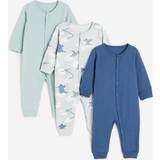 H&M Baby Cotton Pyjamas 3-pack - Mint Green/Dragons (1125924009)