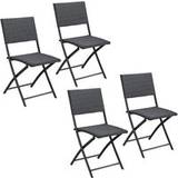 Casaria Rattan Folding Rom 4Pcs Garden Dining Chair