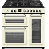 New World Dual Fuel Ovens Cookers New World NW92TDF3CR 90cm Dual Fuel Cream
