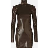 Brown - Women Dresses Dolce & Gabbana Short silk satin dress