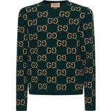Gucci Clothing Gucci GG jacquard wool sweater green