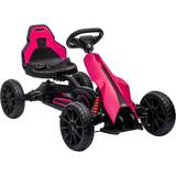 Rubber Tyres Pedal Cars Homcom Pedal Go Kart with Adjustable Seat
