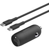 Belkin Vehicle Chargers Batteries & Chargers Belkin BoostCharge 30W USB-C Car Charger USB-C to USB-C cable