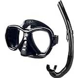 Black Snorkel Sets Seac Elba, Schnorchelset aus hypoallergenem Silikon mit Maske und Schnorchel für Erwachsene, schwarz, regular