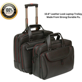Leather Luggage Tassia Wheeled Laptop Case Up To Briefcase Trolley Pilot Case