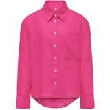 Pink Shirts Kids Only Kid's Linen Blend Shirt - Fuchsia Purple (15297052)