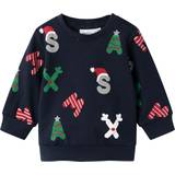 9-12M Sweatshirts Name It Kid's Christmas Sweatshirt - Dark Sapphire ( 13221953)