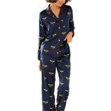 Pyjamas Chelsea Peers Women's Bee Print Long Pyjama Set - Navy
