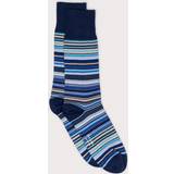 Paul Smith Men Socks Paul Smith Mens Blue Signature Stripe Ribbed-trim Cotton-blend Socks