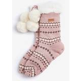 Barbour Socks Barbour Fairisle Knit Lounge Socks Pink