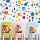Blue Wall Decor Kid's Room Walplus Colourful Watercolour Dots Home Nursery Big Sticker Kids Sticker Pvc