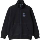 Zipper Sweatshirts United Colors of Benetton Boy's Pure Cotton Sweatshirts with Full Zip Fastening - Black