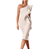 Shein ADYCE One Shoulder Exaggerated Ruffle Bodycon Bandage Cocktail Party Dress