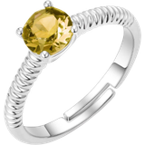 Adjustable Size Rings Philip Jones November Birthstone Ring - Silver/Topaz