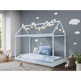 Childbeds Kids Wooden Bed Single House, Pastel Blue