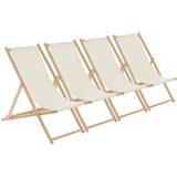 White Sun Chairs Garden & Outdoor Furniture Harbour Housewares Wooden Folding Garden Sun Lounger Deck