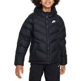 Polyester - Winter jackets Nike Older Kid's Sportswear Jacket with Hood - Black/White (FN7730-010)