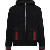 Gucci Outerwear Gucci Web Stripe cotton jersey jacket black