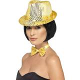 Gold Hats Fancy Dress Smiffys sequin trilby hat, gold