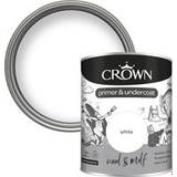 Crown White - Wood Paints Crown Quick Dry & MDF Primer & Undercoat Wood Paint White 0.75L