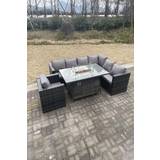 Patio Furniture Covers Garden & Outdoor Furniture Fimous Rattan Garden Corner Gas Fire Pit 7 Seater