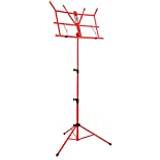 Red Note Racks Tiger MUS49 Easy Folding Music Stand, Red
