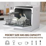 Countertop Dishwashers - Electronic Rinse Aid Indicator Puluomis Mini Top Dishwasher White
