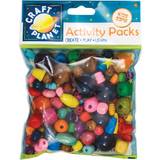Wooden Toys Beads Craft Planet 83 100 wooden beads pack, multi-colour