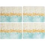Cloths & Tissues Tops Golden Reflections Of 4 Large Premium Place Mat White