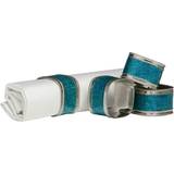 Premier Housewares Napkin Rings Premier Housewares Turquoise Glitter Napkin Ring 4pcs