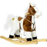 Rocking Horses on sale Homcom Rocking Horse with Music for 3 to 6 Years Brown