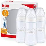 Nuk Baby Bottle Nuk First Choice Baby Bottles Set 0-6 Months Temperature Control Silicone Teat Anti Colic Vent BPA-Free 300 ml Hearts White