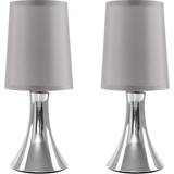 Grey Table Lamps ValueLights Pair Trumpet Touch Table Lamp