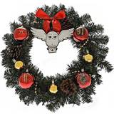 Harry Potter Christmas Wreath with Hedwig Green Decoration