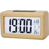 Wooden Digital Alarm Clock, Large LED Display, 12/24 Hours Display,Smart Sensor Night Light,Date,Snooze and Temperature, Battery Operated,Bedside Alar