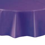 Table Cloths Unique Purple Round 84" Plastic Tablecover
