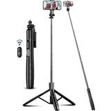 Iphone tripod SelfieShow 71" Phone Tripod & Selfie Stick, All in One Extendable Cell Phone Tripod with Wireless Remote, Tripod Stand for iPhone & Travel Tripod 360° Rotation Compatible with iPhone Android Phone, Camera