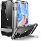 ESR Metal Kickstand Case for iPhone 15 Case 2023 Patented Two-Way Stand Reinforced Drop Protection Slim Flexible Back Cover Clear