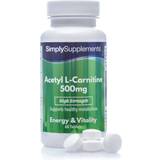 Amino Acids Simply Supplements Acetyl L Carnitine 500mg Tablets 60 pcs