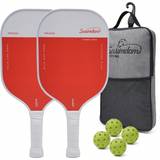 Pickleball Shein Susimdom Orange Pickleball Set, Includes 2 Pickleball Paddles, 4 Outdoor Pickleballs, And A Carrying Bag