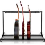 Grey Floor Stands Pyle Portable Multi Instrument 9 Space Guitar Floor Stand Rack Holder