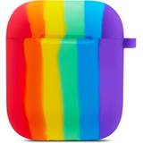 Headphones FoneFunShop Silicone Case Skin Compatible With Apple Airpods Hanger Pride Rainbow