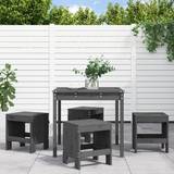 Natural Patio Dining Sets Garden & Outdoor Furniture vidaXL 3157711 Patio Dining Set, 1 Table incl. 4 Chairs