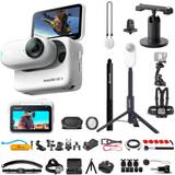 Camcorders Insta360 GO 3 128GB Tiny Mighty Action Camera, Weighs 35g, Waterproof, Stabilization, POV Capture, with Charge Case and Wearable Camera Accessories Selfie Stick Tripod 50-in-1 Accessory Kit