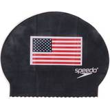 Black Swim Caps Speedo Unisex Swim Cap Latex Flag Black