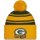 American Football Beanies New Era Men's Green Green Bay Packers 2022 Sideline Cuffed Pom Knit Hat