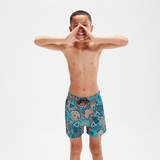 Speedo Boy's Printed 13" Swim Shorts Aqua/Orange