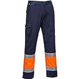 EN ISO 20471 Work Pants Portwest 2-farbige Warnschutz-Combat Hose, Größe: XL, Farbe: Orange/Marine, E049ONRXL
