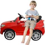 Steering wheel Electric Vehicles Costway 6V Mercedes Benz Kids Ride on Car with MP3 RC-Red