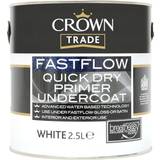 Crown White - Wood Paints Crown Fastflow Quick Dry Primer Undercoat Wood Paint White 2.5L